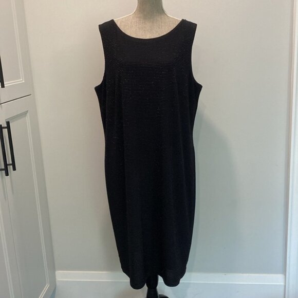 Frank Lyman Black Sleeveless Dress Shimmering Size 18 - Picture 1 of 12
